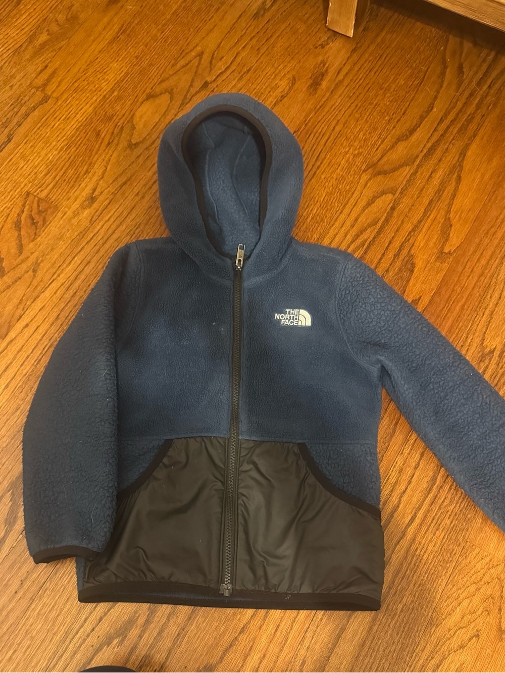 The North Face Navy and Black Hooded Fleece Jacket